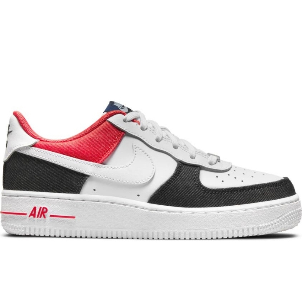 Air Force 1  LV8 Sneaker White/White/Navy/Red